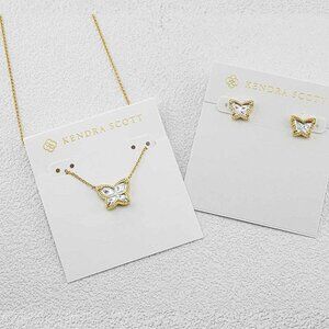 Kendra Scott Butterfly Stud Earrings & Necklace